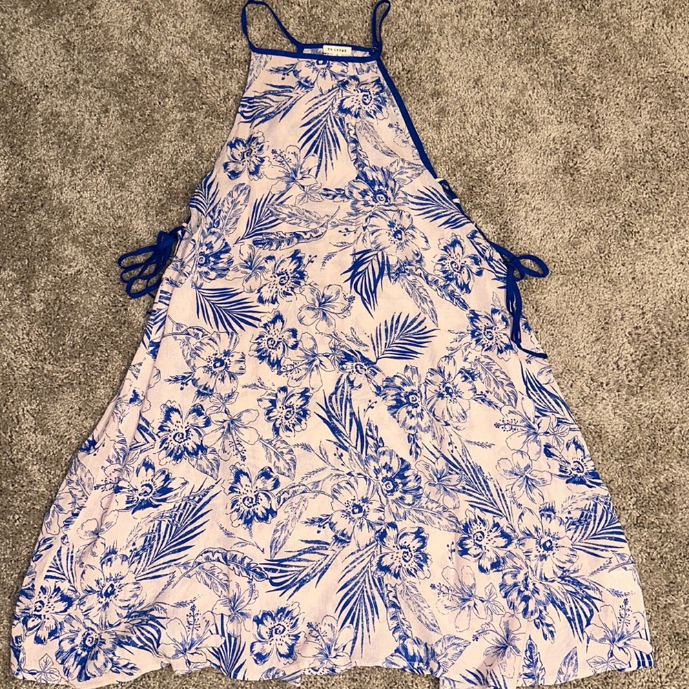 Pink and Blue Tropical Swim Cover Up